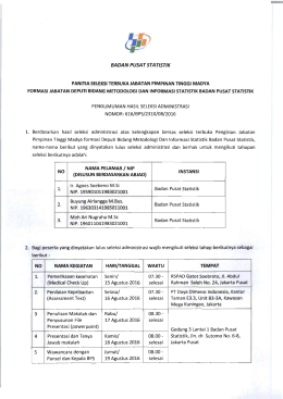 Pengumuman - Seleksi Terbuka Jabatan Pimpinan Tinggi