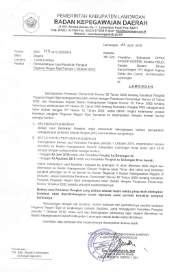 Page 1 Nomor Sifat Lampira Perihal Tembusan : Yth. Bpk. Bupati