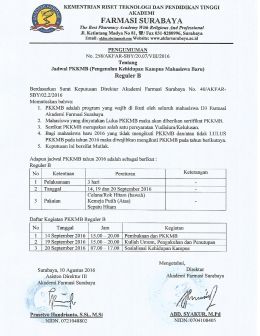 jadwal pkkmb reguler b