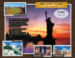 Tour USA East Coast Oktober 2016 Paket Wisata