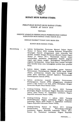 Perbub No 8 Tahun 2016 - BPK RI Perwakilan Provinsi Sumatera