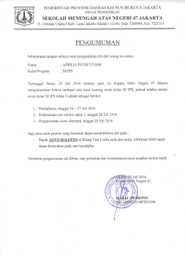 Mutasi Keluar - SMAN 47 Jakarta