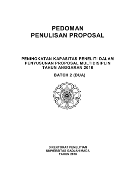 Panduan Proposal Multidisiplin Batch 2 2016