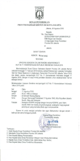 Surat Edaran Nomor 75-SE-2016