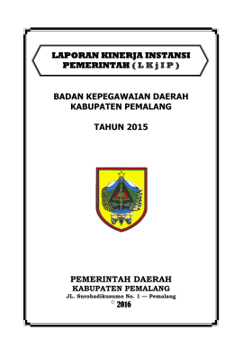 LKjIP 2015 BKD PML - Badan Kepegawaian Daerah Kabupaten