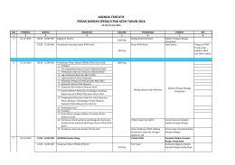 AGENDA TENTATIF PEKAN DAERAH (PEDA) KTNA ACEH TAHUN