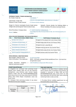 Page 1 FORM/P6/02/R EW.002 INFORMASI TENDER / TENDER