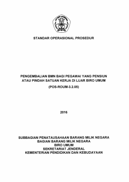 SOP Pengembalian BMN bagi pegawai yang pensiun