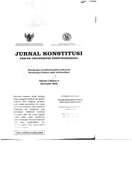 jurnal konstitusi juni 2009 - Fakultas Ilmu Sosial (FIS)