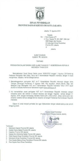 Surat Edaran Nomor 74-SE-2016