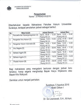 Perubahan MK - Fakultas Hukum Universitas Surabaya