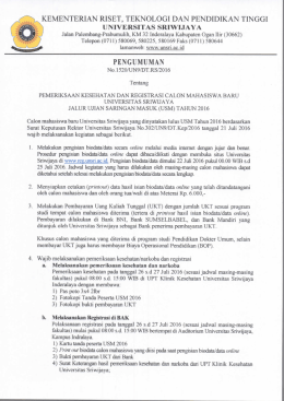 Pengumuman USM 2016