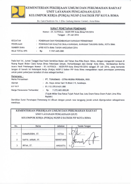 Surat Penetapan Pemenang NUSP