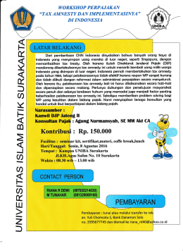 Page 1 WORKSHOP PERPAJAKAN “TAXAMNESTY DAN