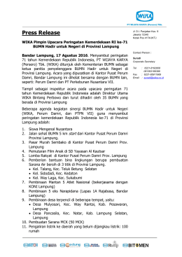 Press Release - PT Wijaya Karya (Persero)