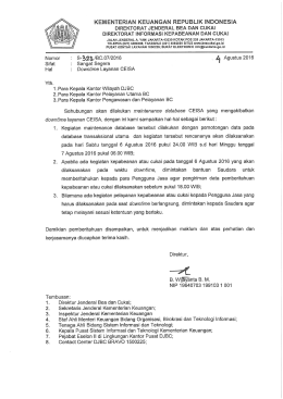 Surat Maintanance CEISA