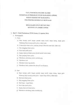 tata tertib dan jadwal ppsm t.a. 2016-2017