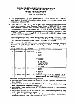 Tahapan Registrasi SM-UPI 2016 - Penerimaan Mahasiswa Baru UPI