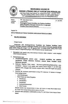 Page 1 MAHKAMAH AGUNG RI BADAN LITBANG DIKLAT HUKUM