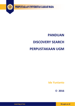 PANDUAN DISCOVERY SEARCH PERPUSTAKAAN UGM Ide