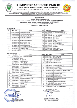 d-iii keperawatan - Politeknik Kesehatan Kalimantan Timur