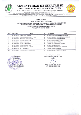 Psikotes D-III Keperawatan - Politeknik Kesehatan Kalimantan Timur