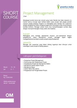 Page 1 : prasetiya mulya M. executive learning institute Project