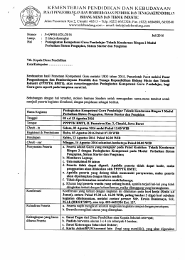 Teknik Kendaraan Ringan 2 Modul - Pemanggilan pelatihan Guru