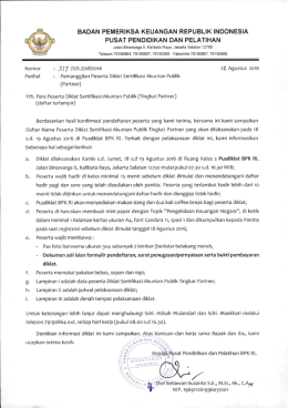 Surat pemanggilan peserta KAP Tingkat Partner
