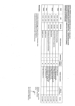 Jadual Kuliah PU - Magister Teknik Sipil