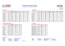 Northbound Sailing Schedules