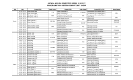 jadwal kuliah semester gasal 2016/2017 program studi sistem