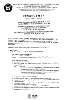 Pengumuman - Politeknik Negeri Semarang