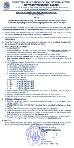 Syarat Dan Prosedur Pendaftaran Calon Mahasiswa