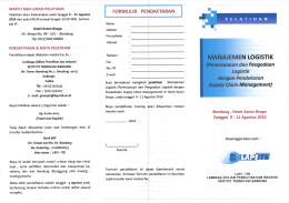 160809 Manajemen Logistik - Lembaga Afiliasi Penelitian dan