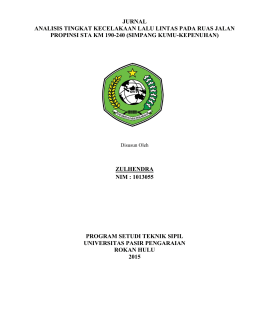 JURNAL ANALISIS TINGKAT KECELAKAAN LALU LINTAS PADA