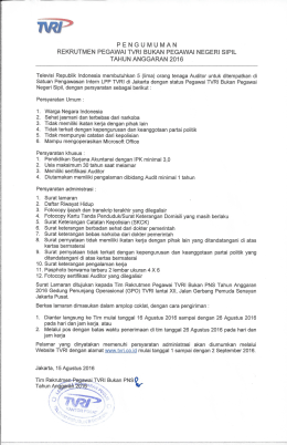 Page 1 P E N G U M U MAN REKRUTMEN PEGAWA TVRI BUKAN