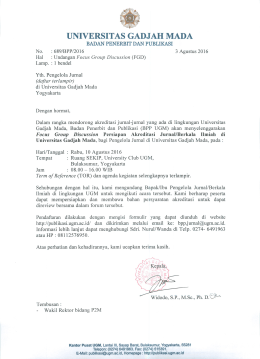 Surat Undangan dan TOR FGD Persiapan Akreditasi Jurnal 2016
