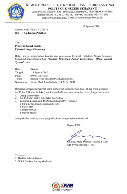 Surat Undangan Jurnal - Politeknik Negeri Semarang