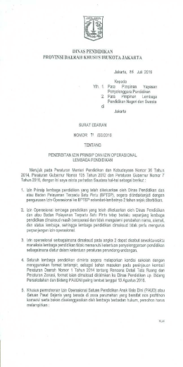 Surat Edaran Nomor 71/SE/2016 disini