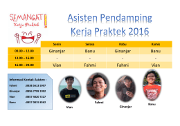 Jadwal Asisten Pendamping KP 2016