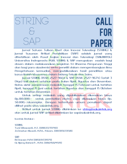 Call For Paper STRING dan SAP