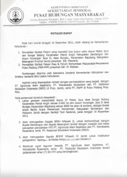 Notulen Rapat - PPID Kementerian Kehutanan Republik Indonesia