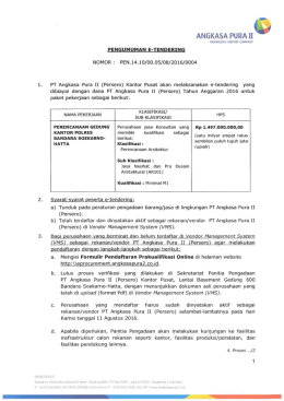 pengumuman e-tendering pekerjaan perencanaan