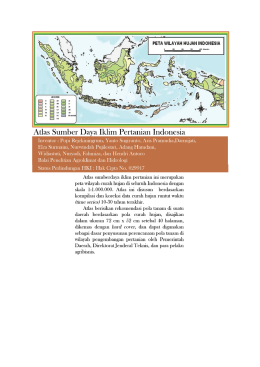 Atlas Sumber Daya Iklim Pertanian Indonesia