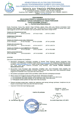 Pengumuman - Sekolah Tinggi Perikanan