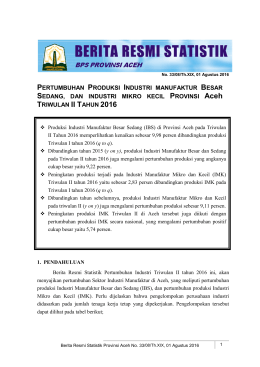 Unduh BRS Ini - Badan Pusat Statistik Provinsi Aceh