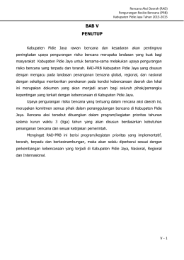 bab v penutup - Pemerintah Kabupaten Pidie Jaya