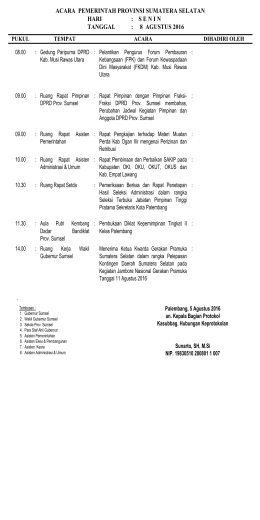 Acara tgl 8 Agustus 2016 - PPID Provinsi Sumatera Selatan
