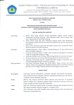 pengumuman doktor - Pascasarjana Universitas Lampung